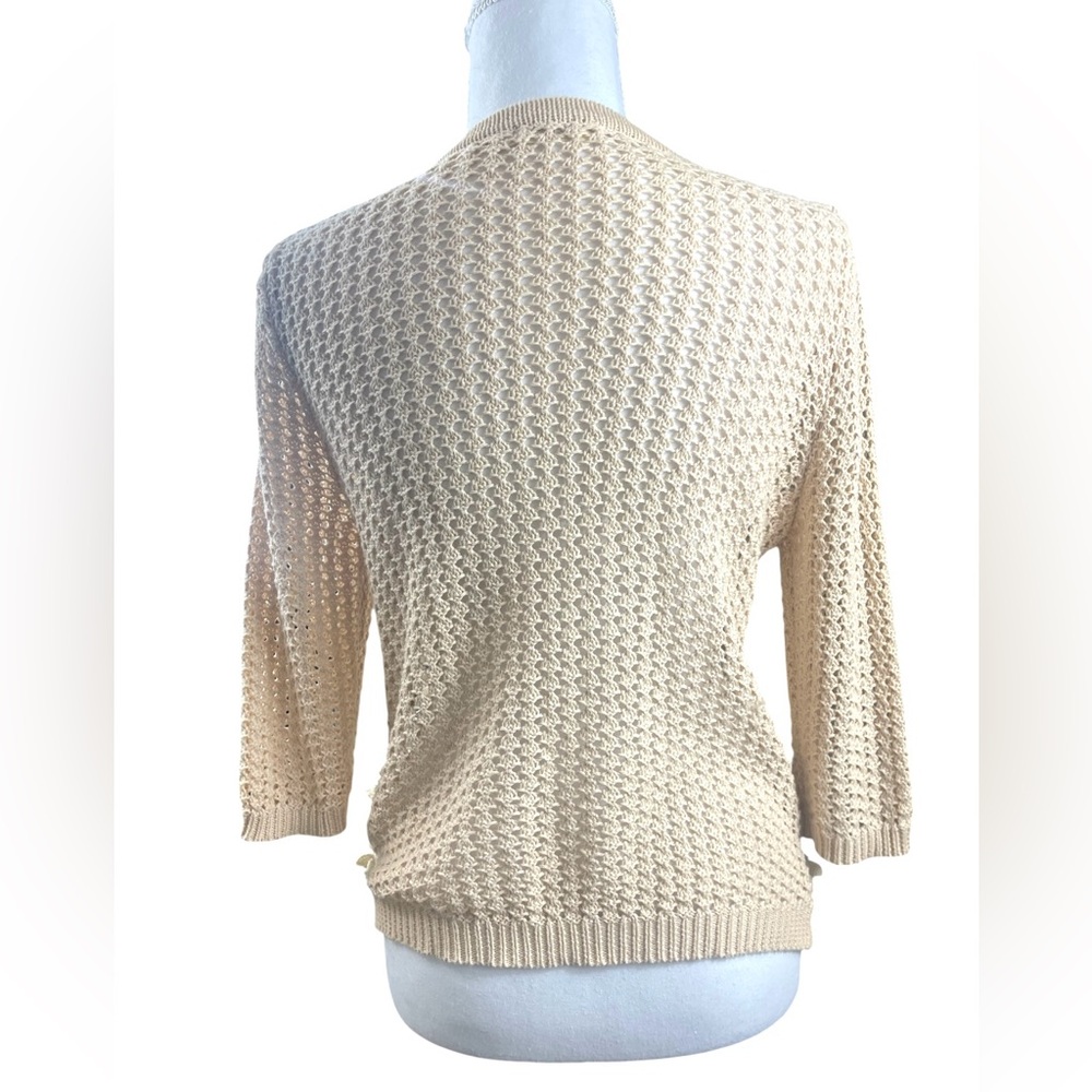 Vintage Hazel Cream Floral Crochet Cardigan Sweater Coquette Boho Grandma SMALL - Picture 5 of 7
